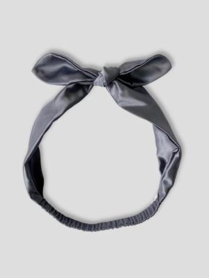 Jedwabna-opaska-do-włosów-wiązana-ciemny-szary-SENSILK-01