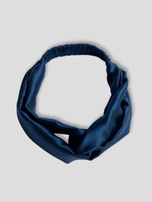 Jedwabna-opaska-do-włosów-z-ozdobnym-splotem-granatowa-SENSILK-01