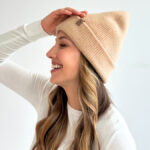 Wełniana czapka z jedwabną podszewką - Beżowy