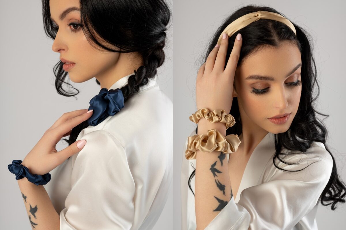 Jedwabne scrunchie - Prezent na Święta